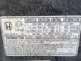 2016 HONDA HR-V, BLACK, EX MODEL, AT, FWD.  A26234